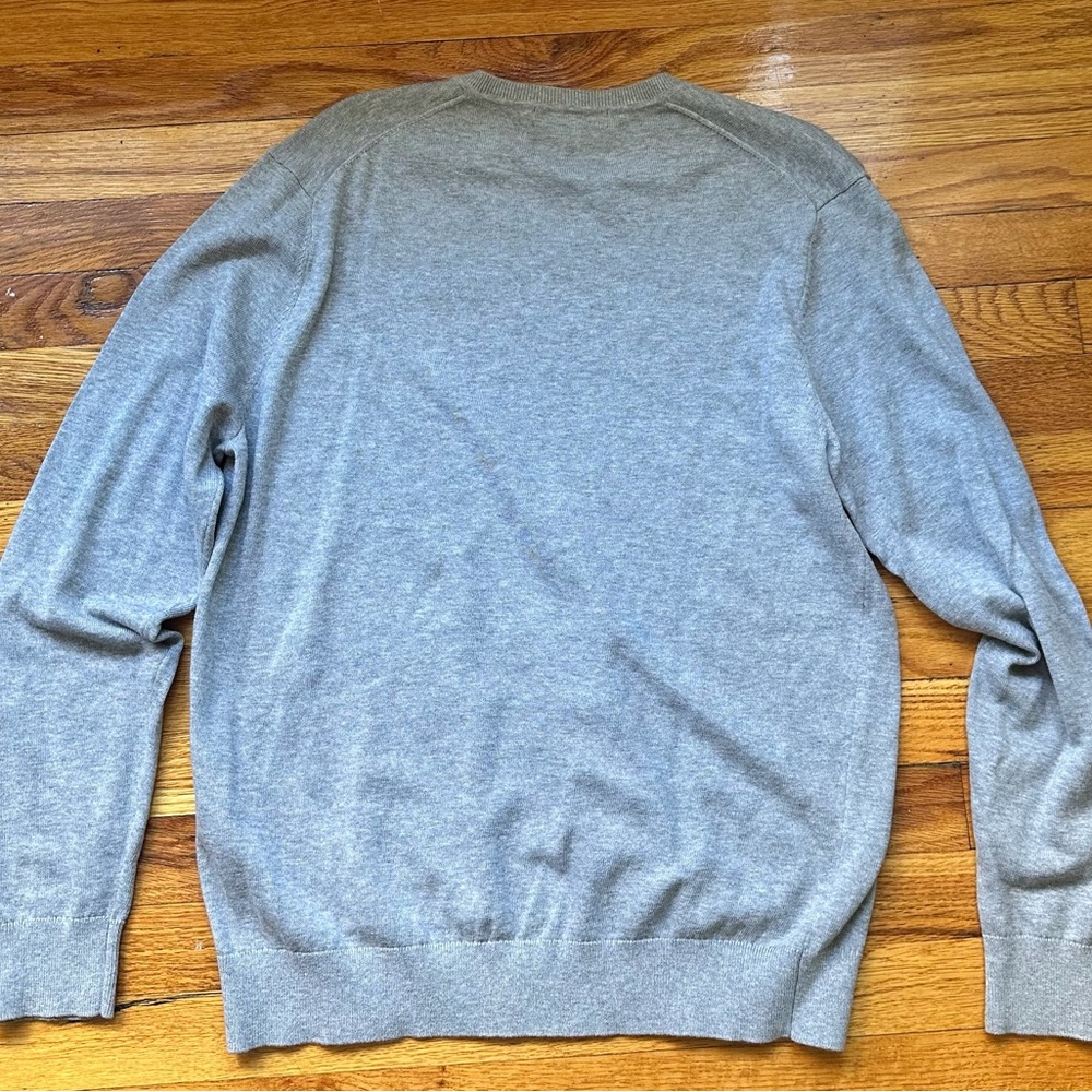 Michael Kors Light Gray V-Neck Men's Sweater - Picture 2 of 3